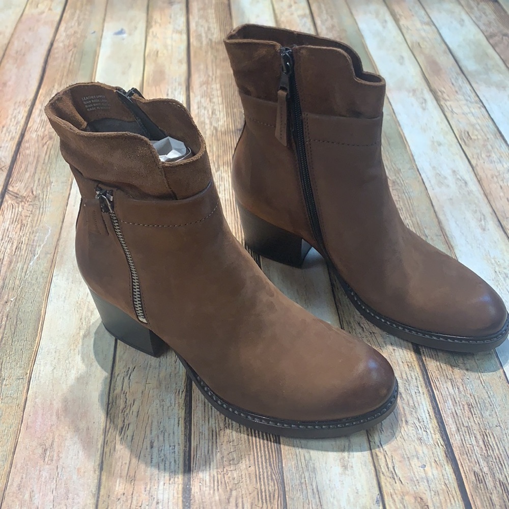 Miz Mooz Thayer Ankle Boots Brown 7.5 NEW